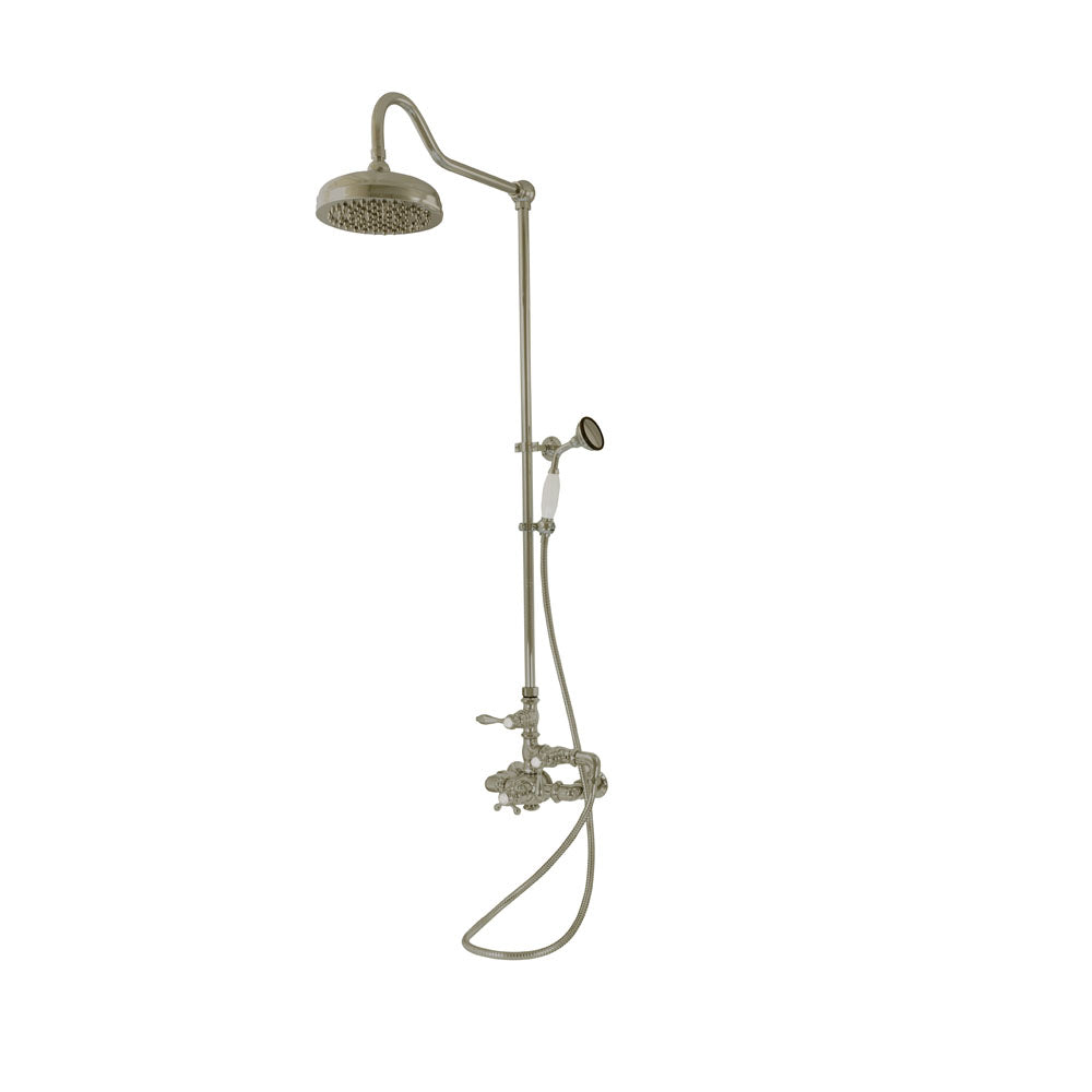 Exposed Thermostatic Shower System Wall Mounted with 1.75 GPM Handshower and Lever Handles