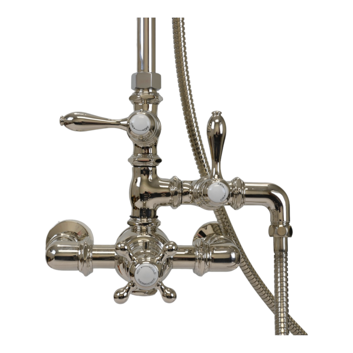 Exposed Thermostatic Shower System Wall Mounted with 1.75 GPM Handshower and Lever Handles