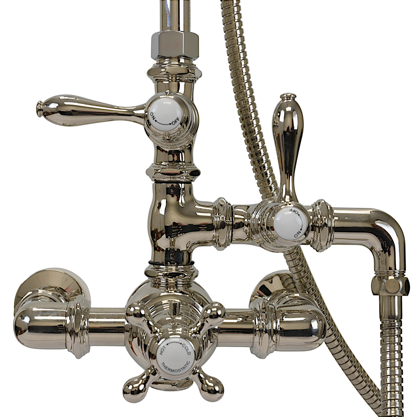 Exposed Thermostatic Shower System Wall Mounted with 1.75 GPM Handshower and Lever Handles