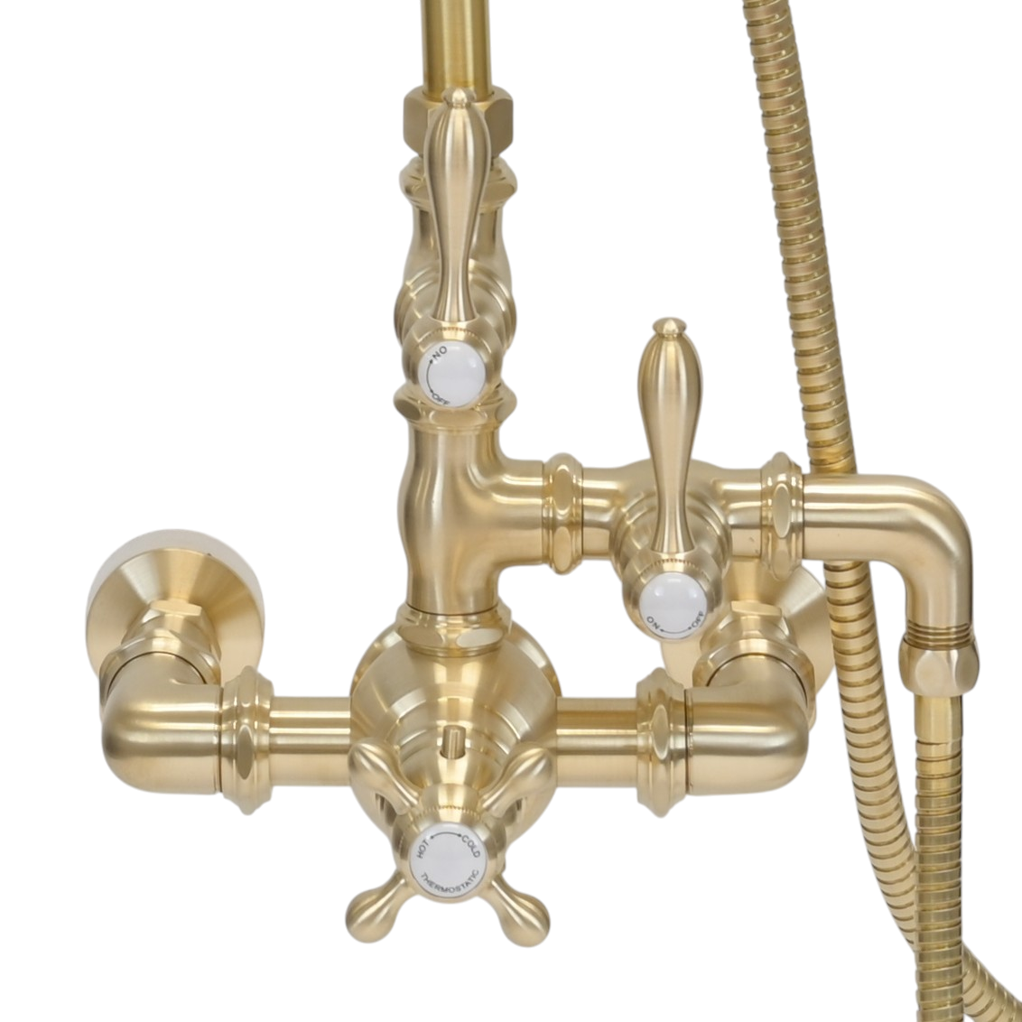 Exposed Thermostatic Shower System Wall Mounted with 1.75 GPM Handshower and Lever Handles