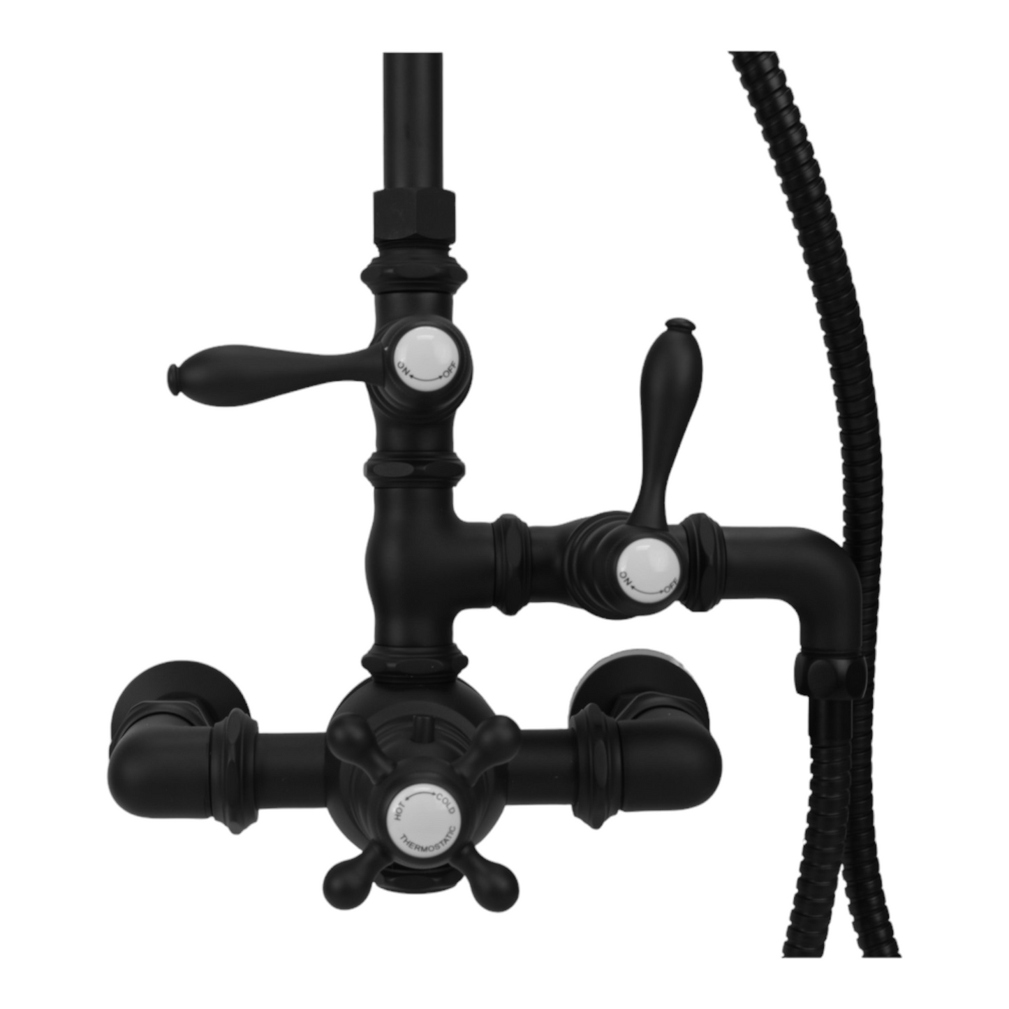 Exposed Thermostatic Shower System Wall Mounted with 1.75 GPM Handshower and Lever Handles