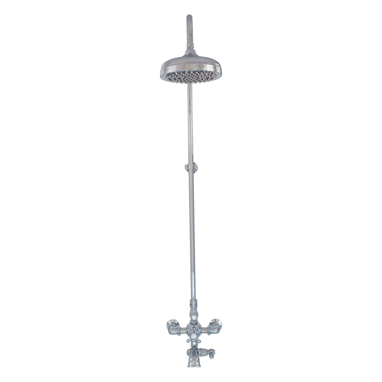 Exposed Thermostatic Shower System Wall Mounted with 1.75 GPM Spout Lever/Cross Handles