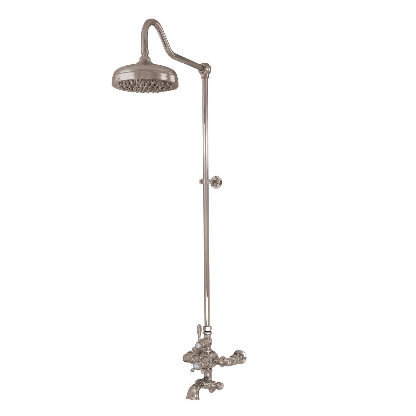 Exposed Thermostatic Shower System Wall Mounted with 1.75 GPM Spout Lever/Cross Handles
