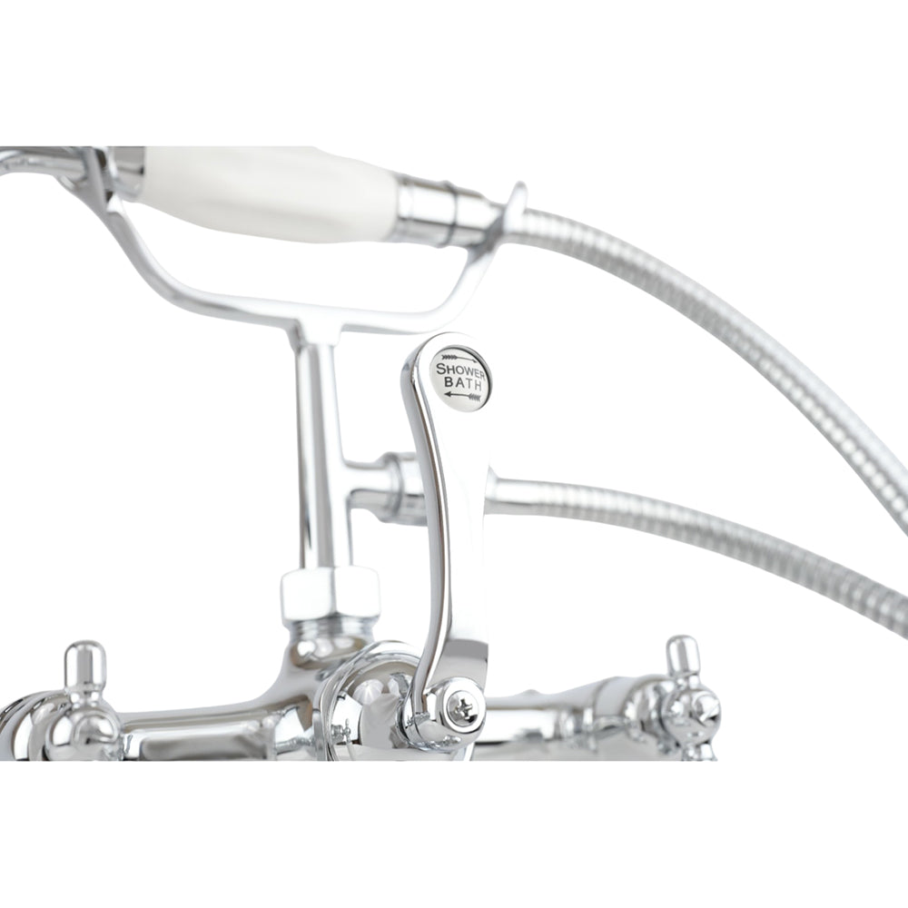 Strom Living British Telephone Tub Faucet with Handheld Shower, Inlet Cradle and Diverter Handle