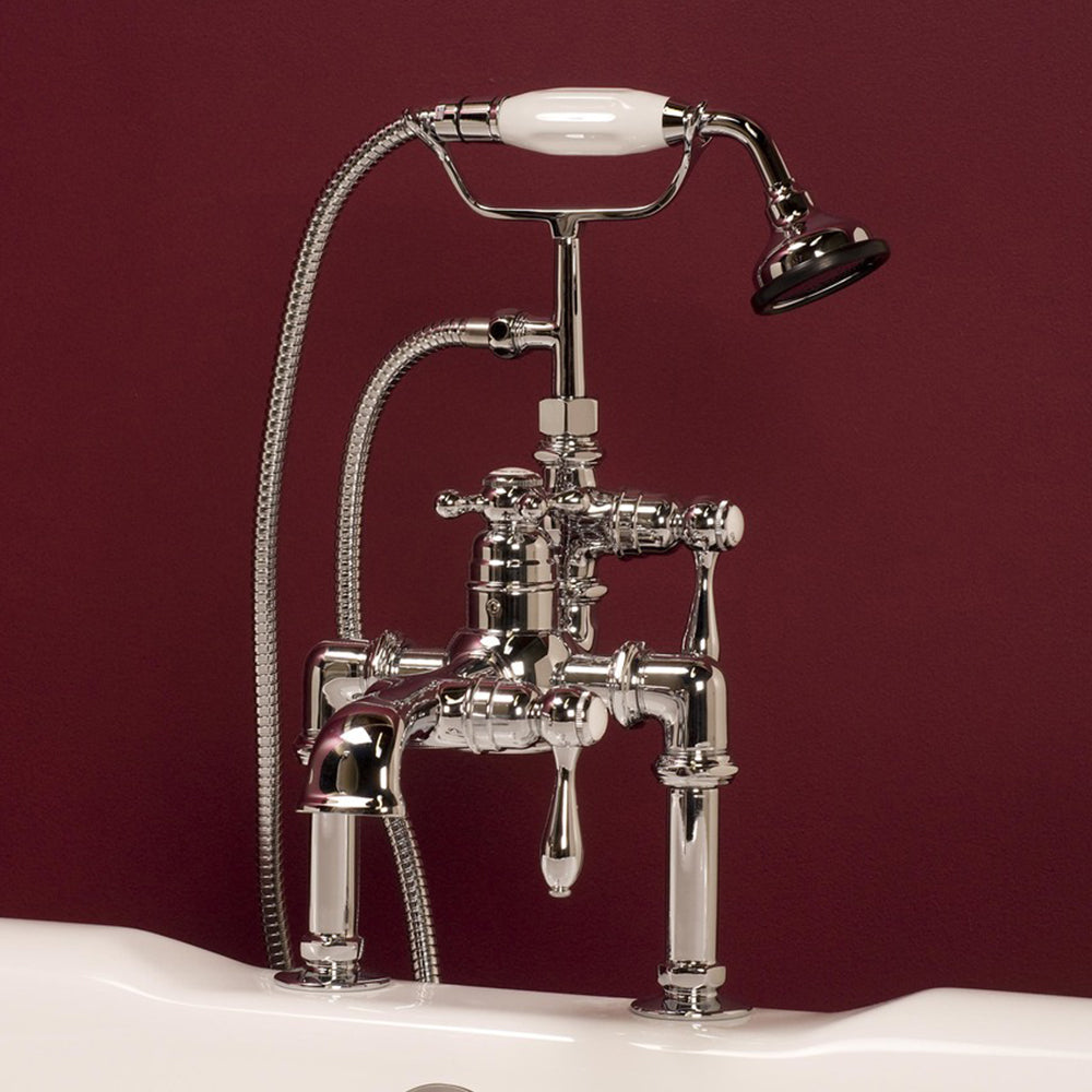 Strom Living Thermostatic Deck Mount Tub Faucet with Straight Spout and 7" center