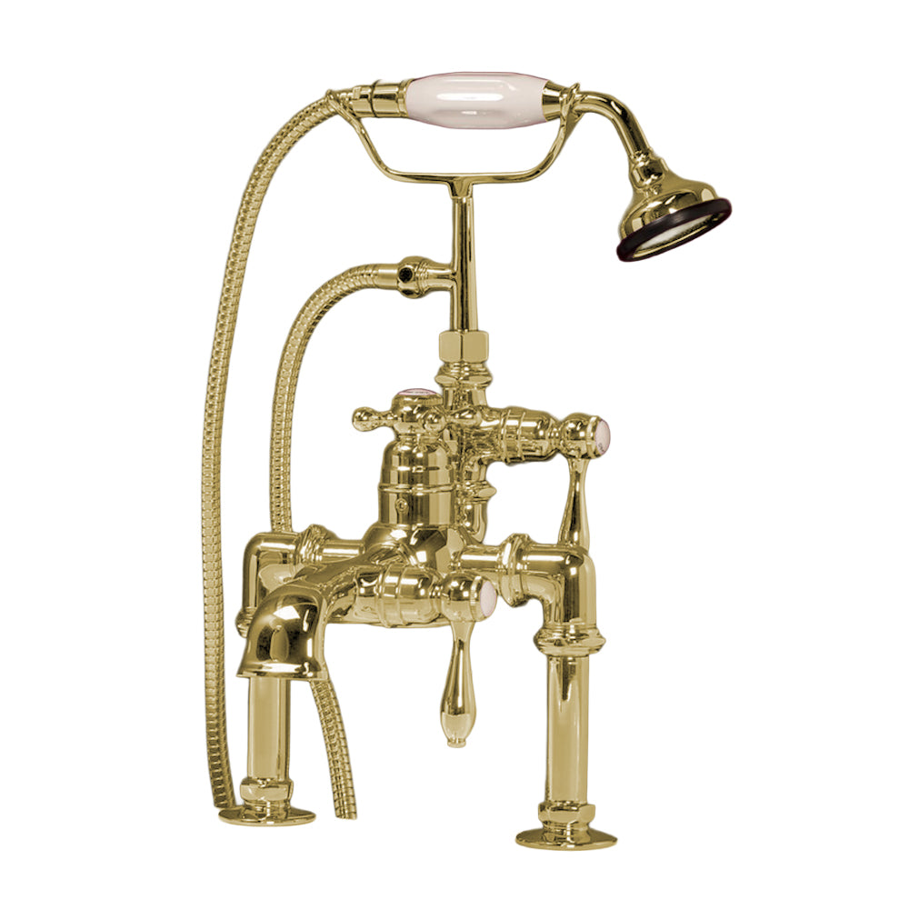 Strom Living Thermostatic Deck Mount Tub Faucet with Straight Spout and 7" center