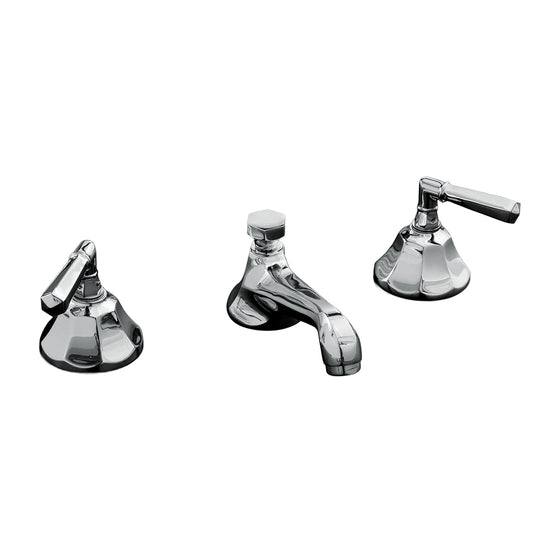 Strom Living Mississippi Widespread Lavatory Faucet with Lever Handles, Pop-up Drain & Valves