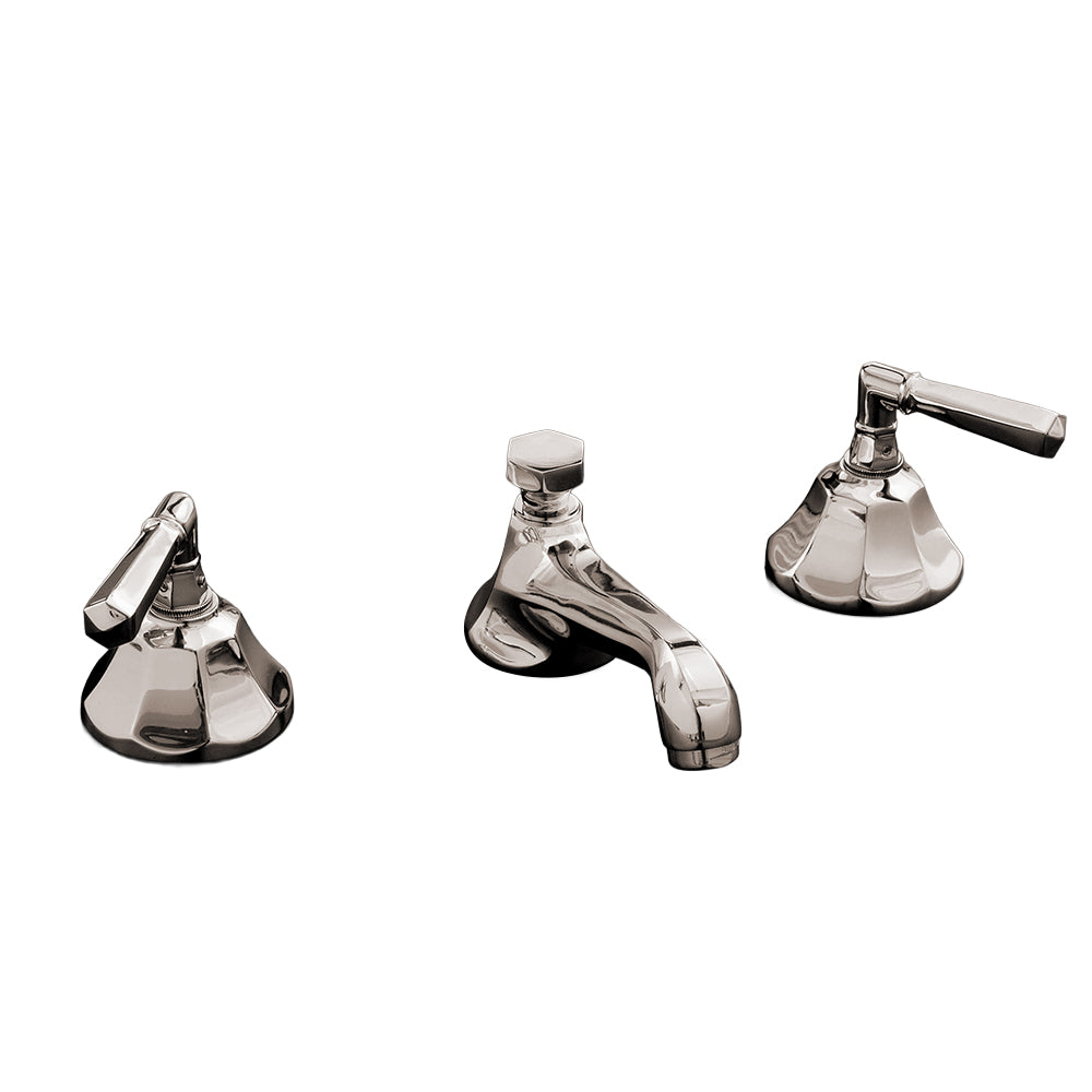 Strom Living Mississippi Widespread Lavatory Faucet with Lever Handles, Pop-up Drain & Valves