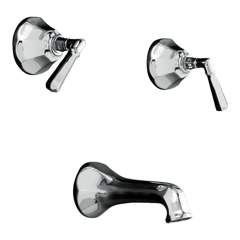 Strom Living Mississippi Wall Shower Set With 8" Centers/Lever Handle, Solid Brass Construction, and Spout