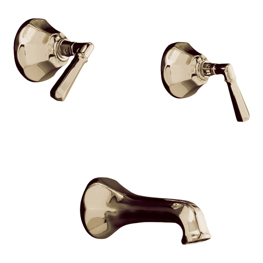 Strom Living Mississippi Wall Shower Set With 8" Centers/Lever Handle, Solid Brass Construction, and Spout