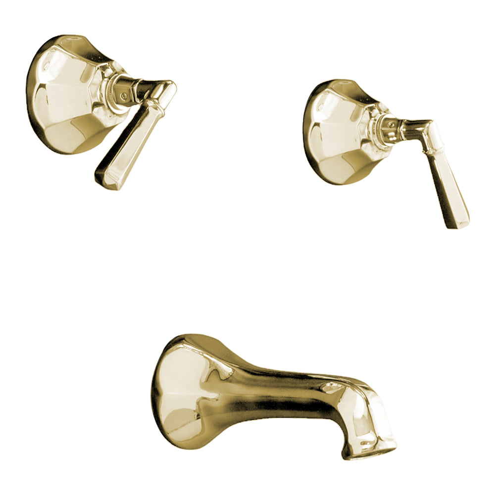 Strom Living Mississippi Wall Shower Set With 8" Centers/Lever Handle, Solid Brass Construction, and Spout