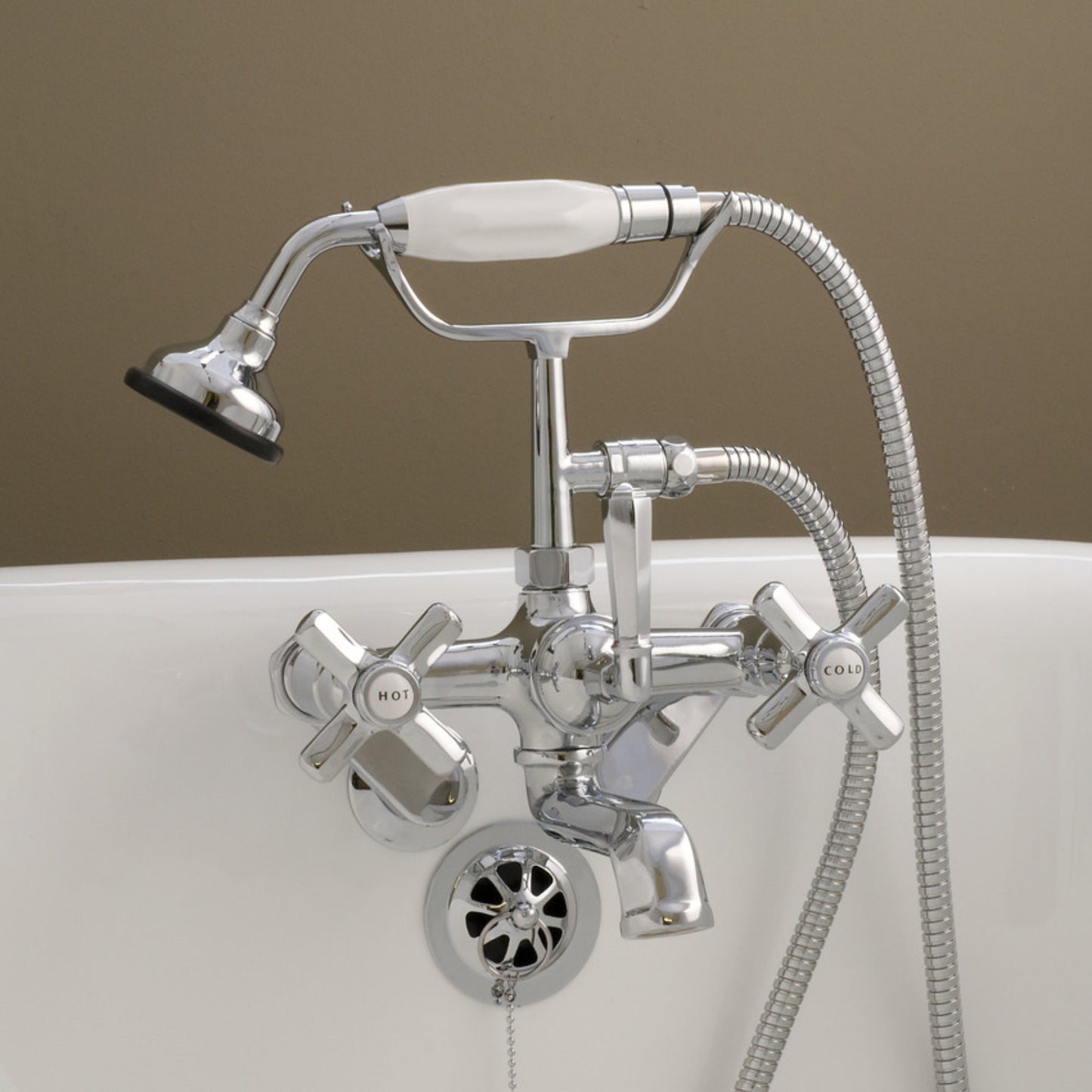 Strom Living Deco Telephone Tub Faucet with Vacuum Breaker and Handheld Shower