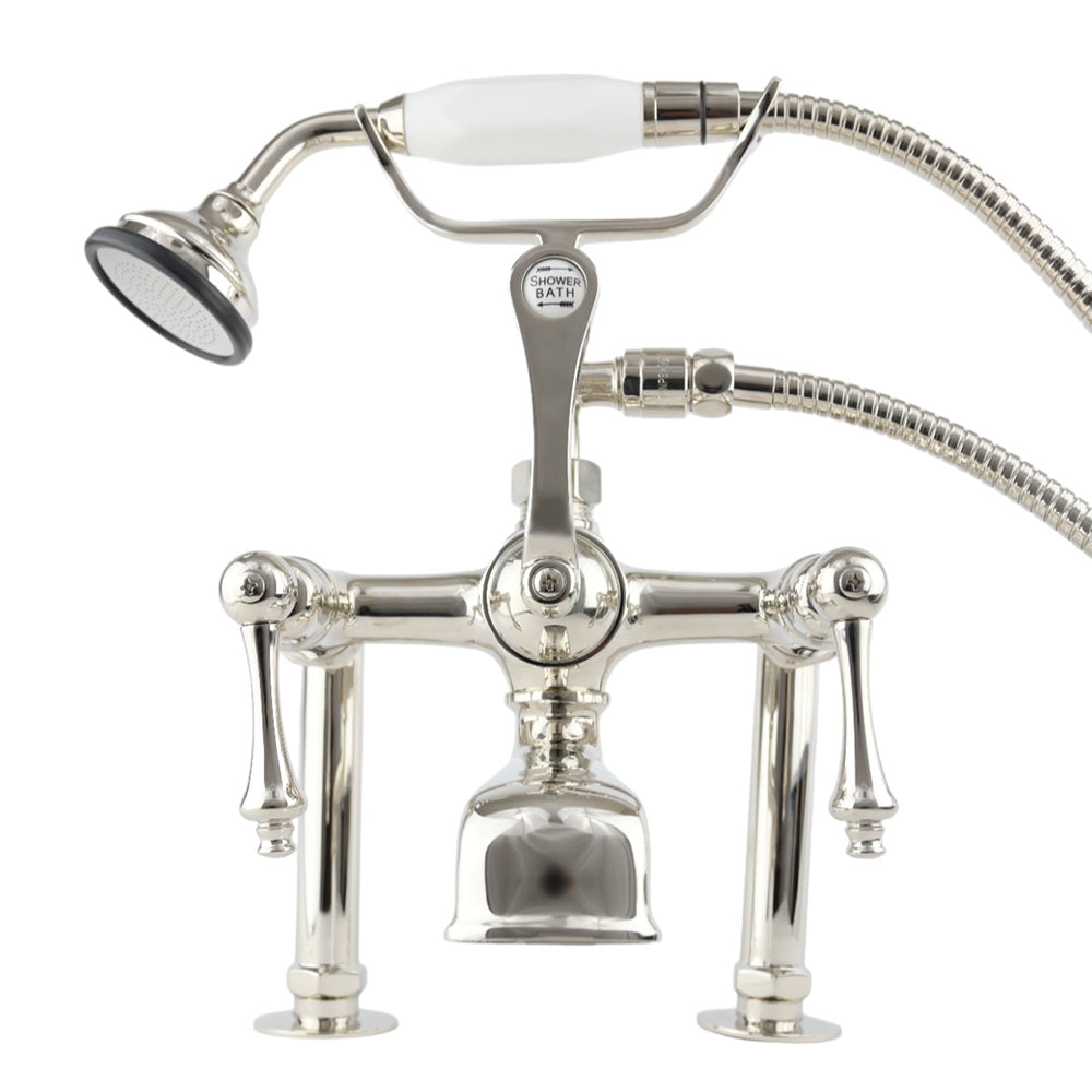 Strom Living British Telephone Tub Faucet with Metal Handheld Shower and Lever Handle
