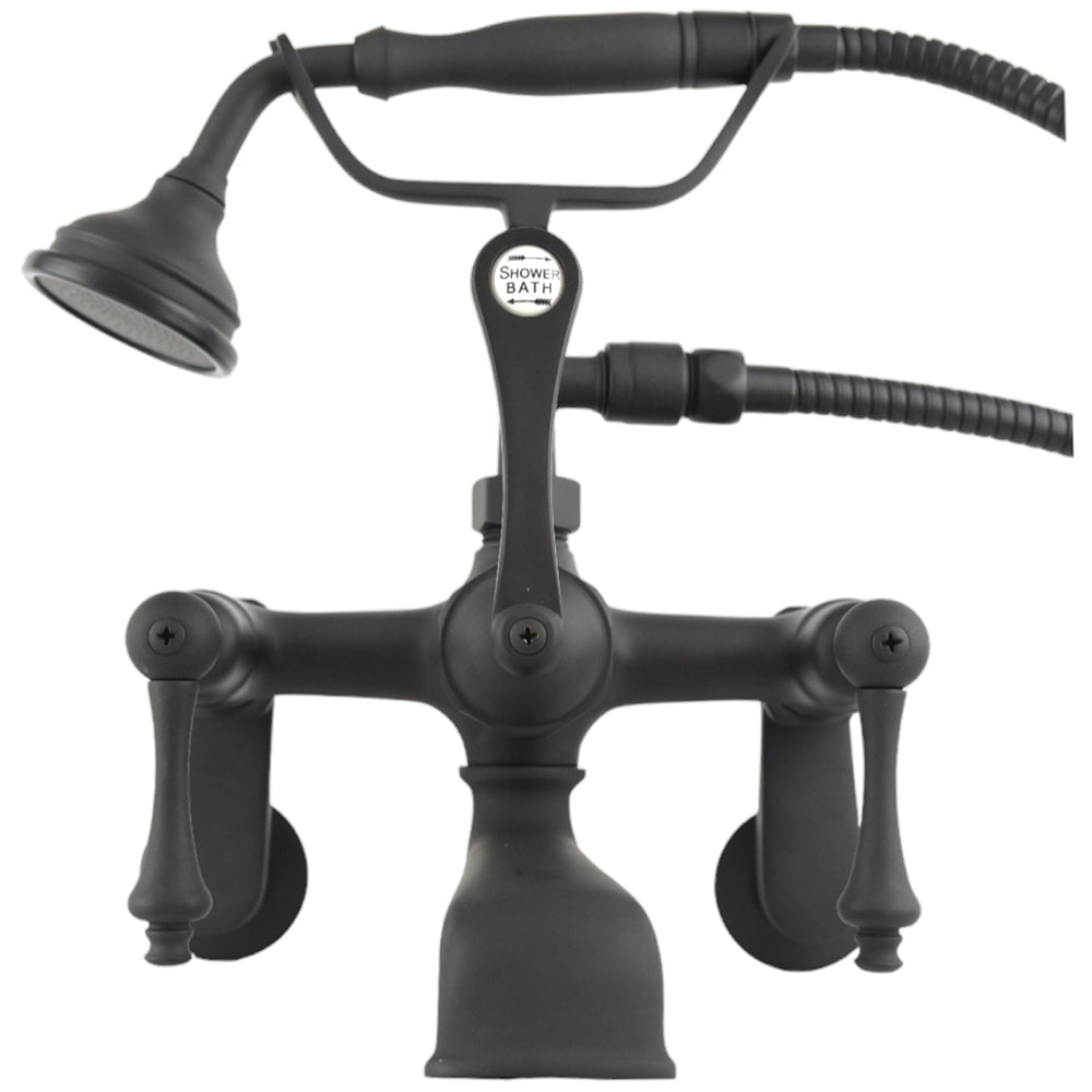 Strom Living British Telephone Tub Faucet with Metal Handheld Shower and Lever Handle