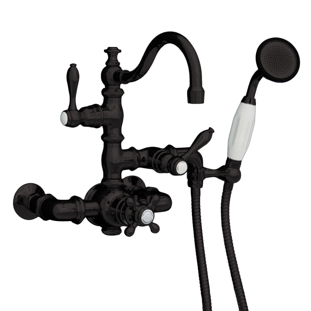 Strom Living Thermostatic Tub Faucet with Fixed Arched Spout and Handheld Shower