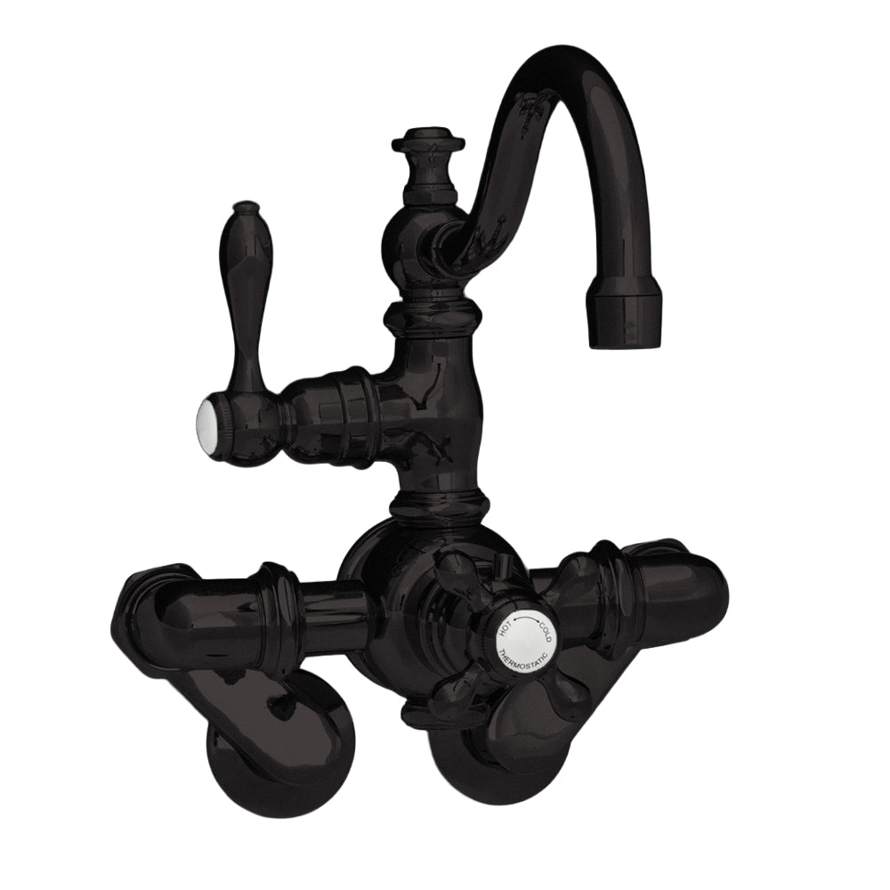 Strom Living Thermostatic Tub Wall Mount Faucet with Fixed Arched Spout