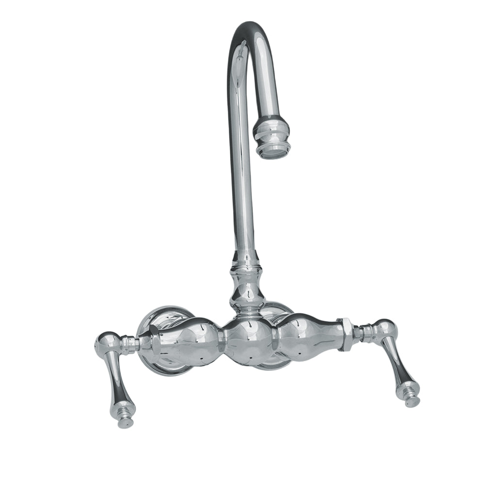 Strom Living 3 Ball Tub Faucet with Gooseneck Spout, Supply Nuts and Metal Lever Handles