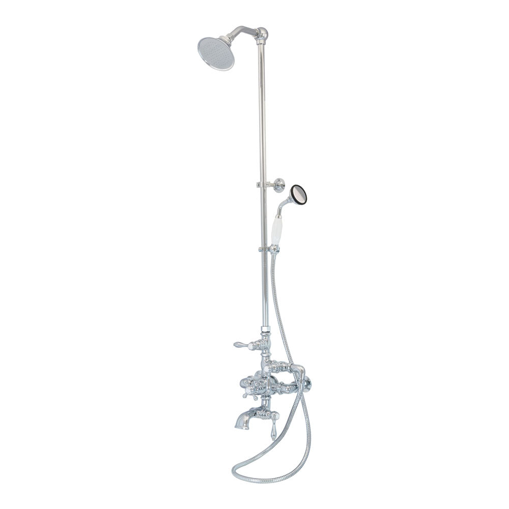 Exposed Thermostatic Shower System 64 1/2" Wall Mounted with 1.75 GPM Handshower and Lever/Cross Handles