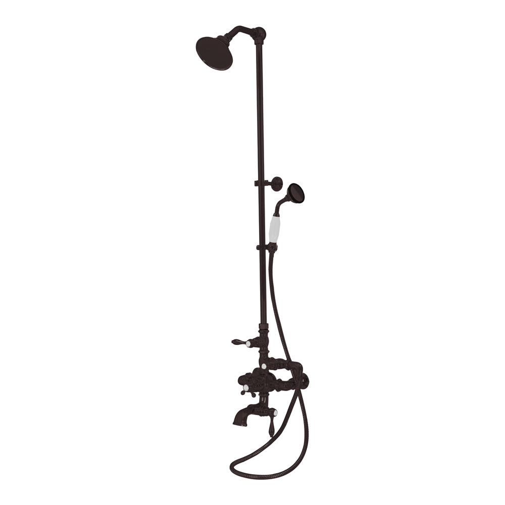 Exposed Thermostatic Shower System 64 1/2" Wall Mounted with 1.75 GPM Handshower and Lever/Cross Handles