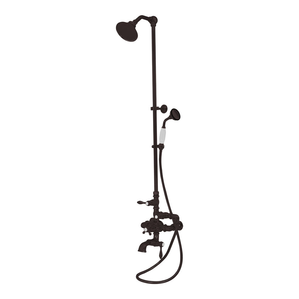 Exposed Thermostatic Shower System 64 1/2" Wall Mounted with 1.75 GPM Handshower and Lever/Cross Handles