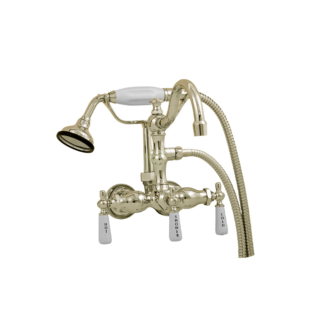 Strom Living Tub Faucet with Handheld Shower and Arched Spout