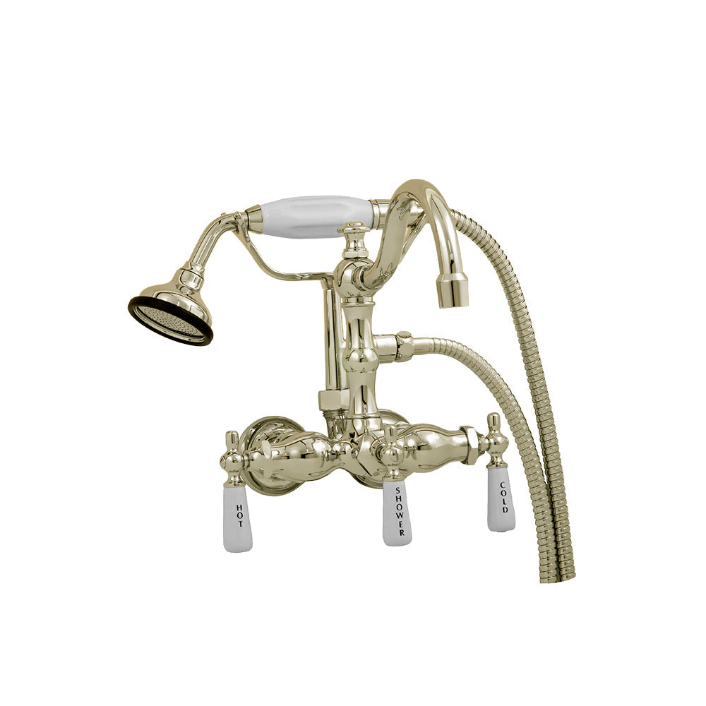 Strom Living Tub Faucet with Handheld Shower and Arched Spout