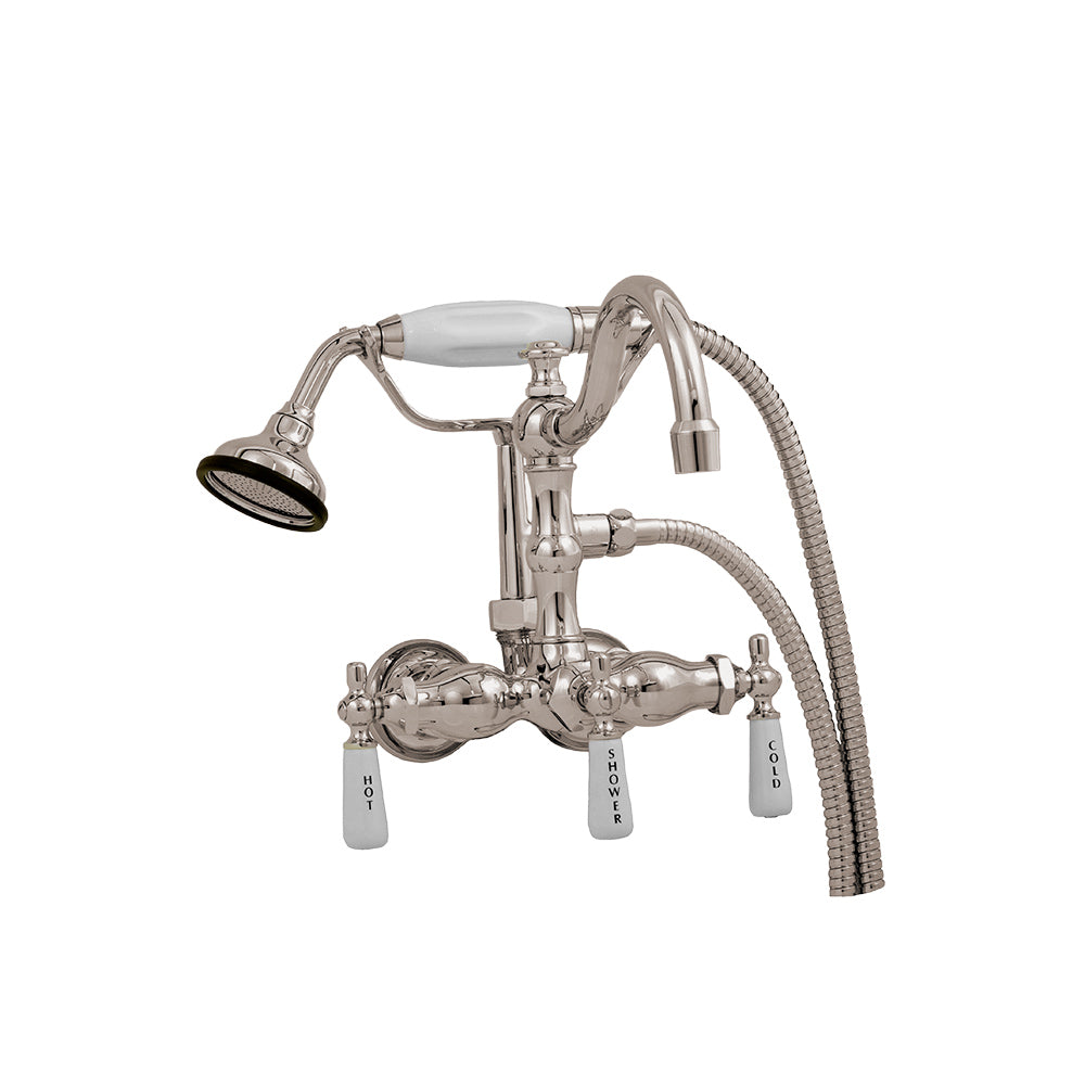 Strom Living Tub Faucet with Handheld Shower and Arched Spout