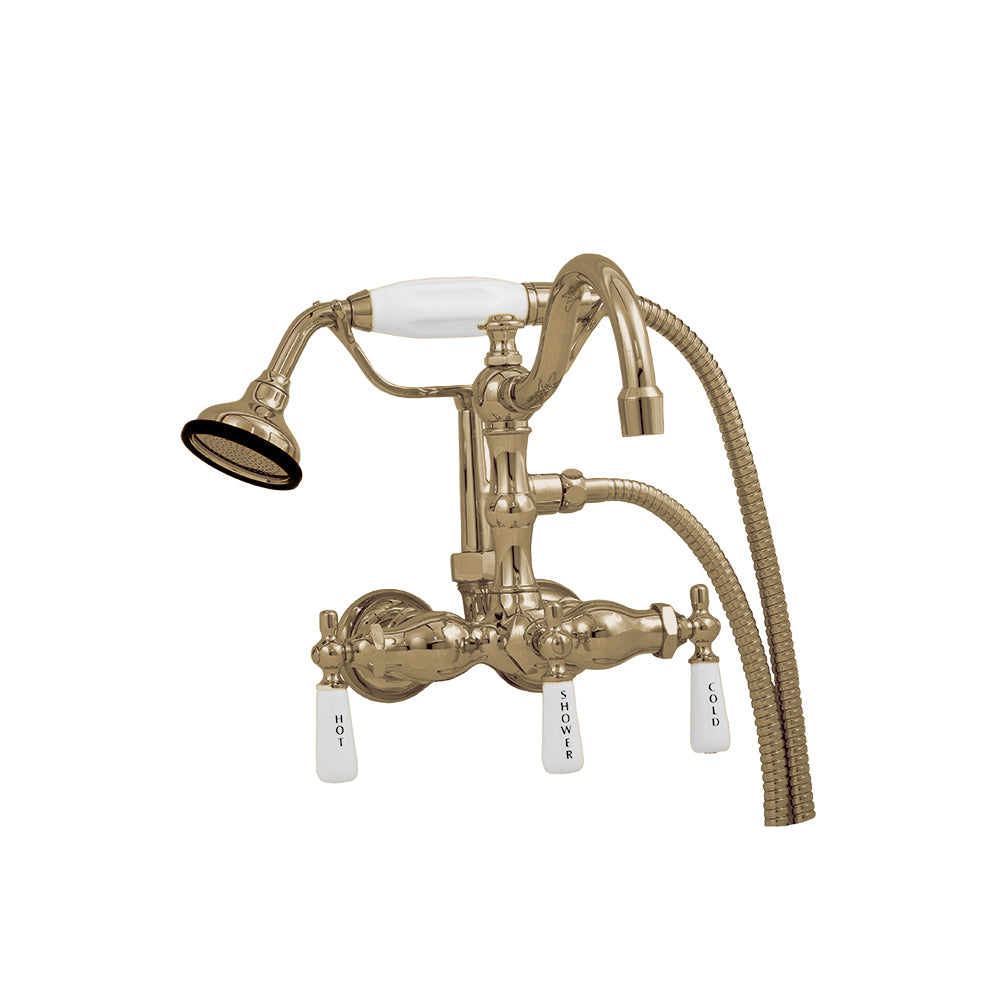 Strom Living Tub Faucet with Handheld Shower and Arched Spout