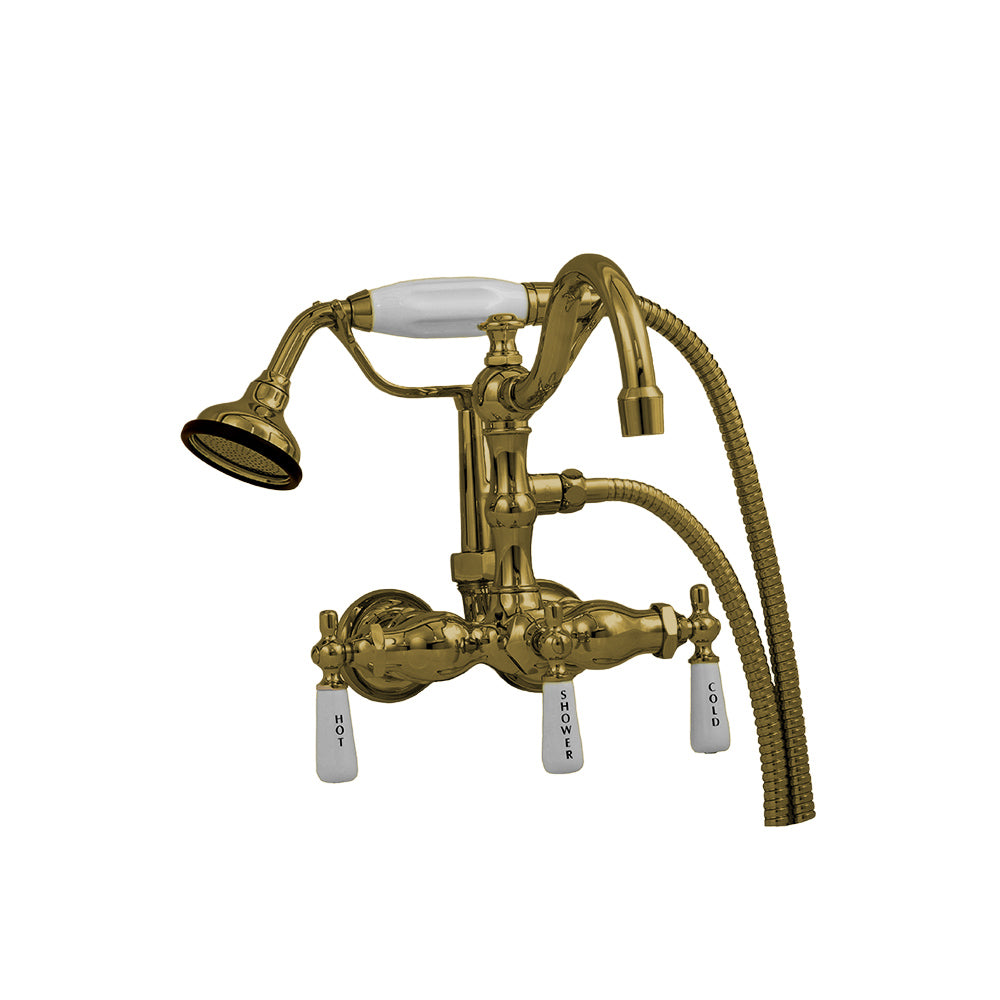 Strom Living Tub Faucet with Handheld Shower and Arched Spout
