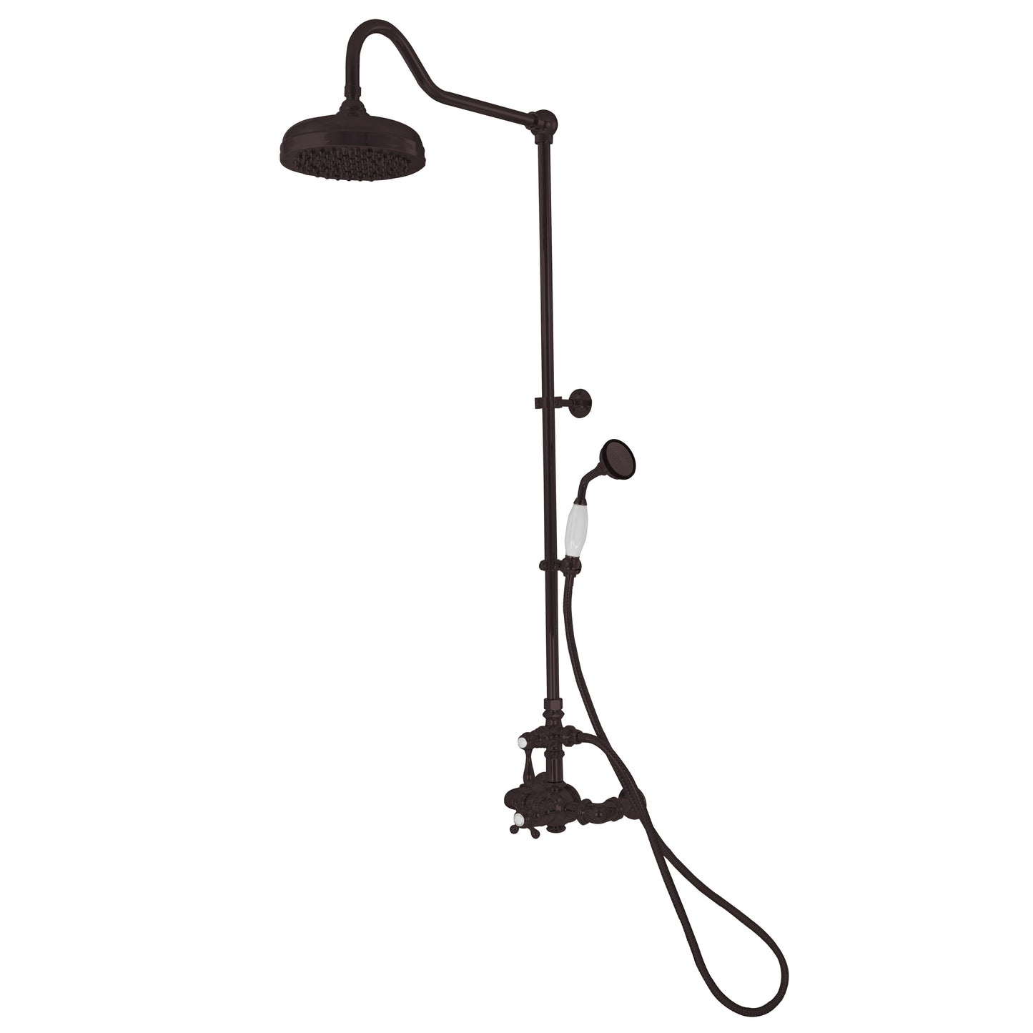 Strom Living Exposed Thermostatic Shower System Wall Mounted with 1.75 GPM Handshower and Lever/Cross Handles