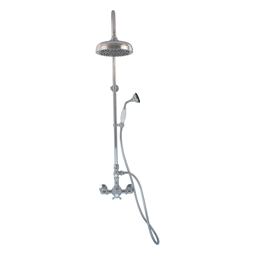 Exposed Thermostatic Shower System Wall Mounted with 1.75GPM Handshower and Lever/Cross Handles