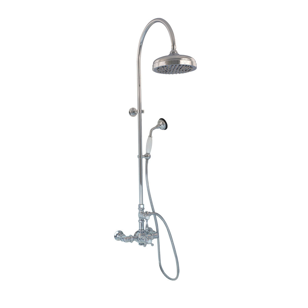 Exposed Thermostatic Shower System Wall Mounted with 1.75GPM Handshower and Lever/Cross Handles