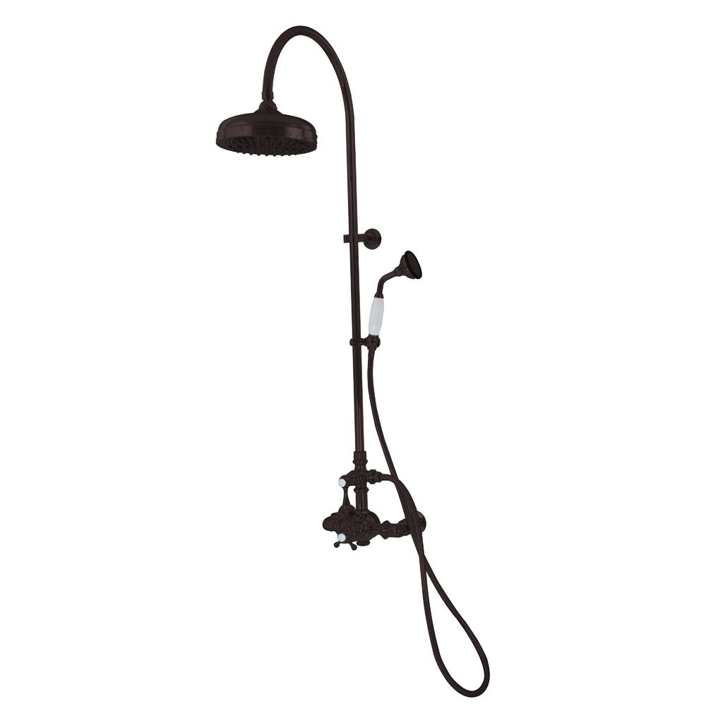 Exposed Thermostatic Shower System Wall Mounted with 1.75GPM Handshower and Lever/Cross Handles