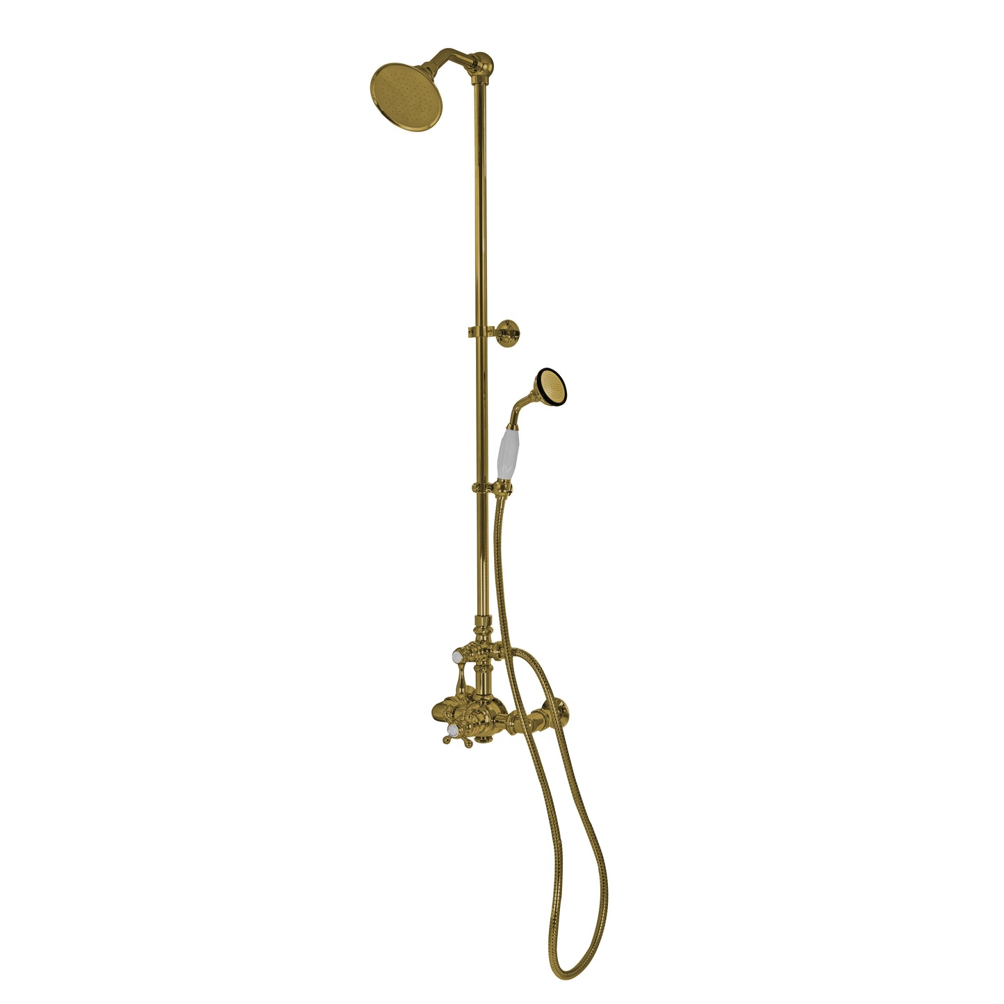 Exposed Thermostatic Shower System Wall Mounted with 1.75GPM Handshower and Lever/Cross Handles