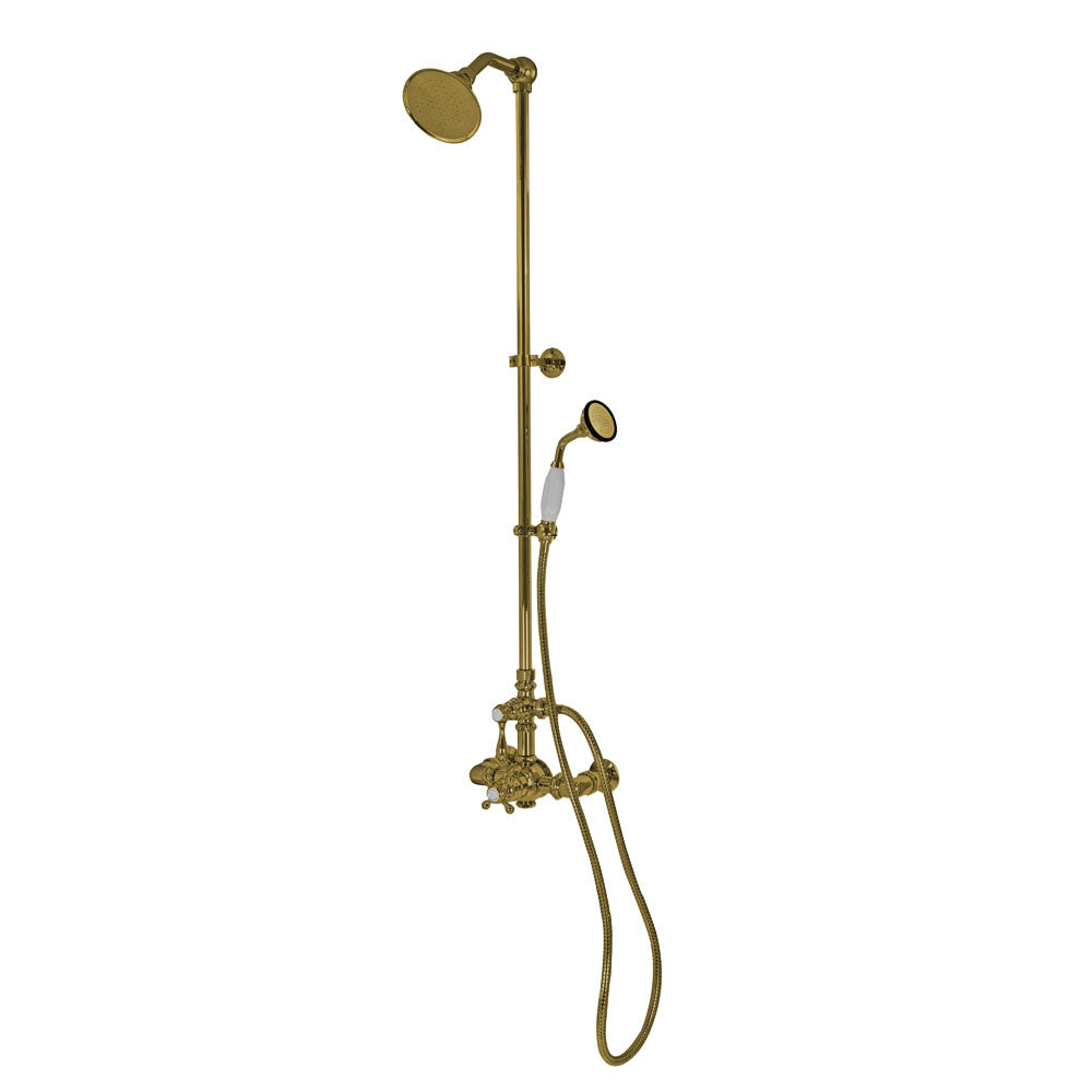 Exposed Thermostatic Shower System Wall Mounted with 1.75GPM Handshower and Lever/Cross Handles