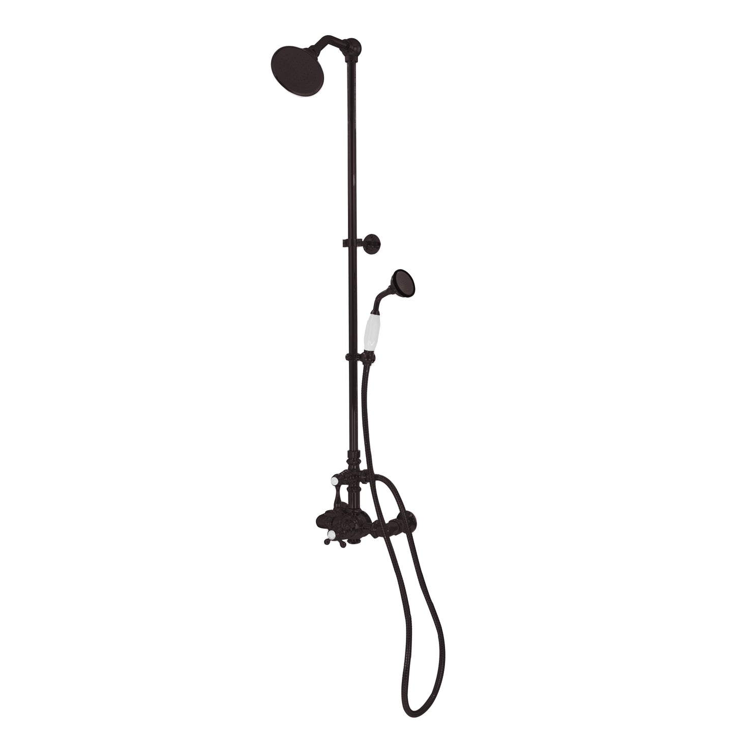 Exposed Thermostatic Shower System Wall Mounted with 1.75GPM Handshower and Lever/Cross Handles