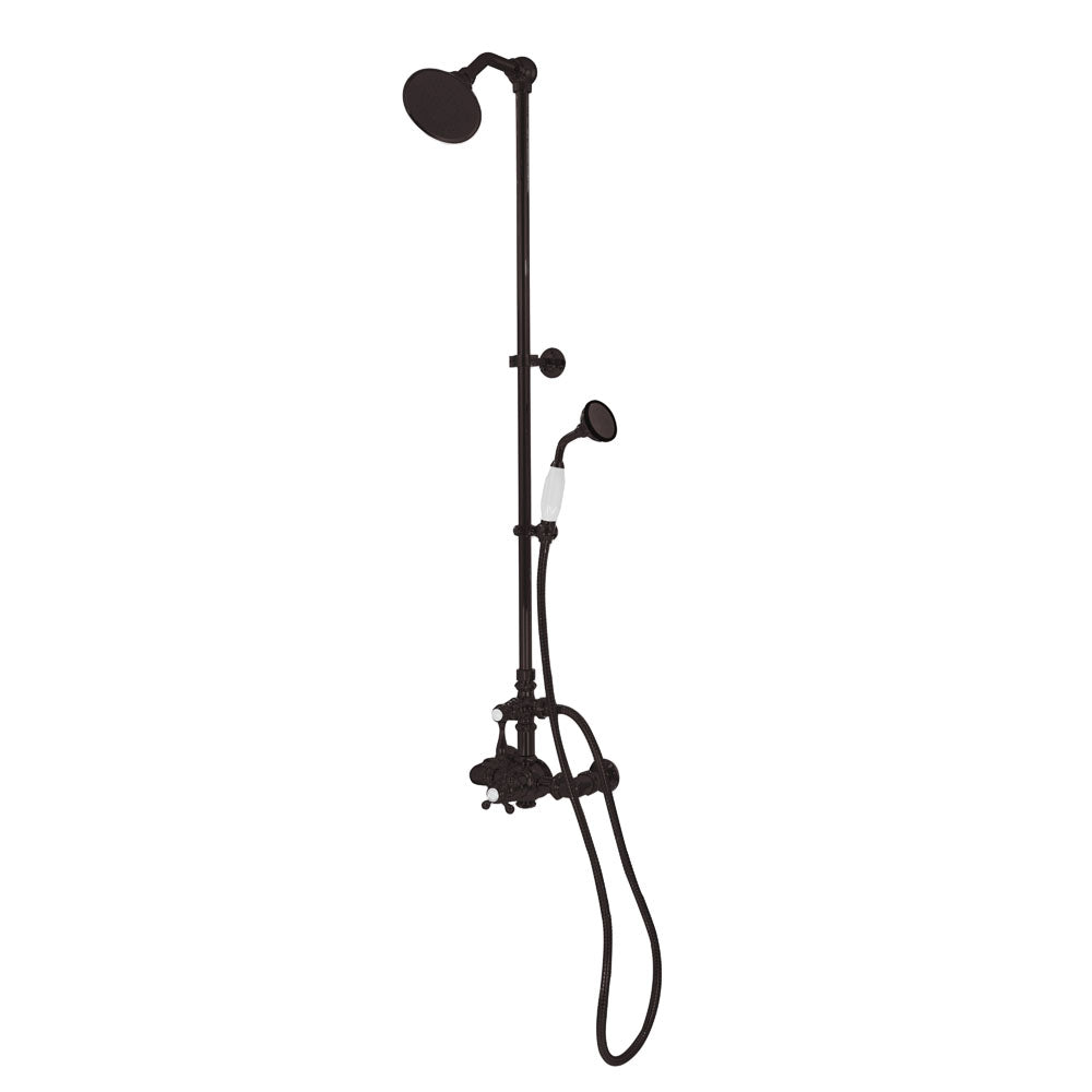 Exposed Thermostatic Shower System Wall Mounted with 1.75GPM Handshower and Lever/Cross Handles