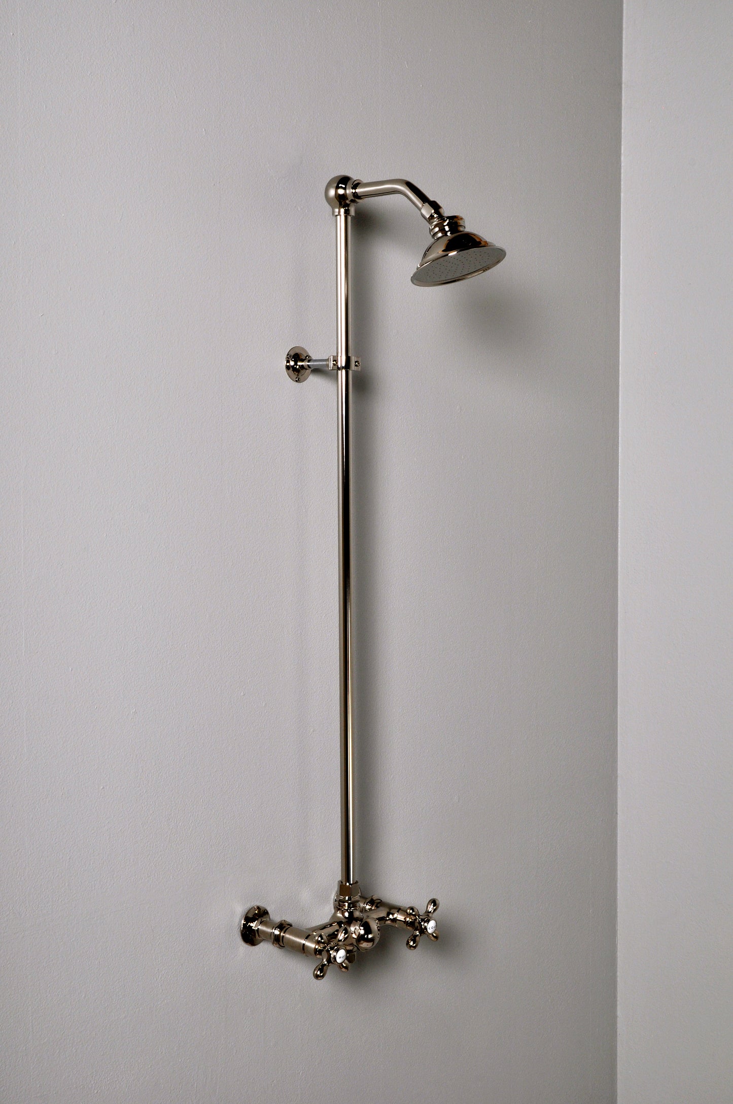 Strom Living Exposed Thermostatic Shower System 36" Wall Mounted Set with 7" Shower Head and Cross Handels