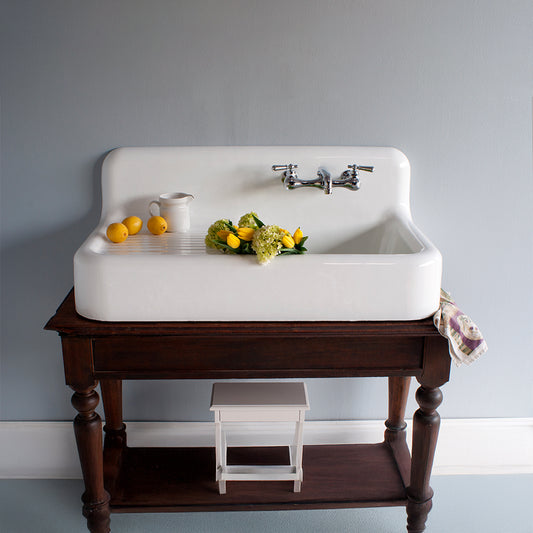 Strom Living P1118 The Whitney 42" Cast Iron Farmhouse Sink with Single Drainboard