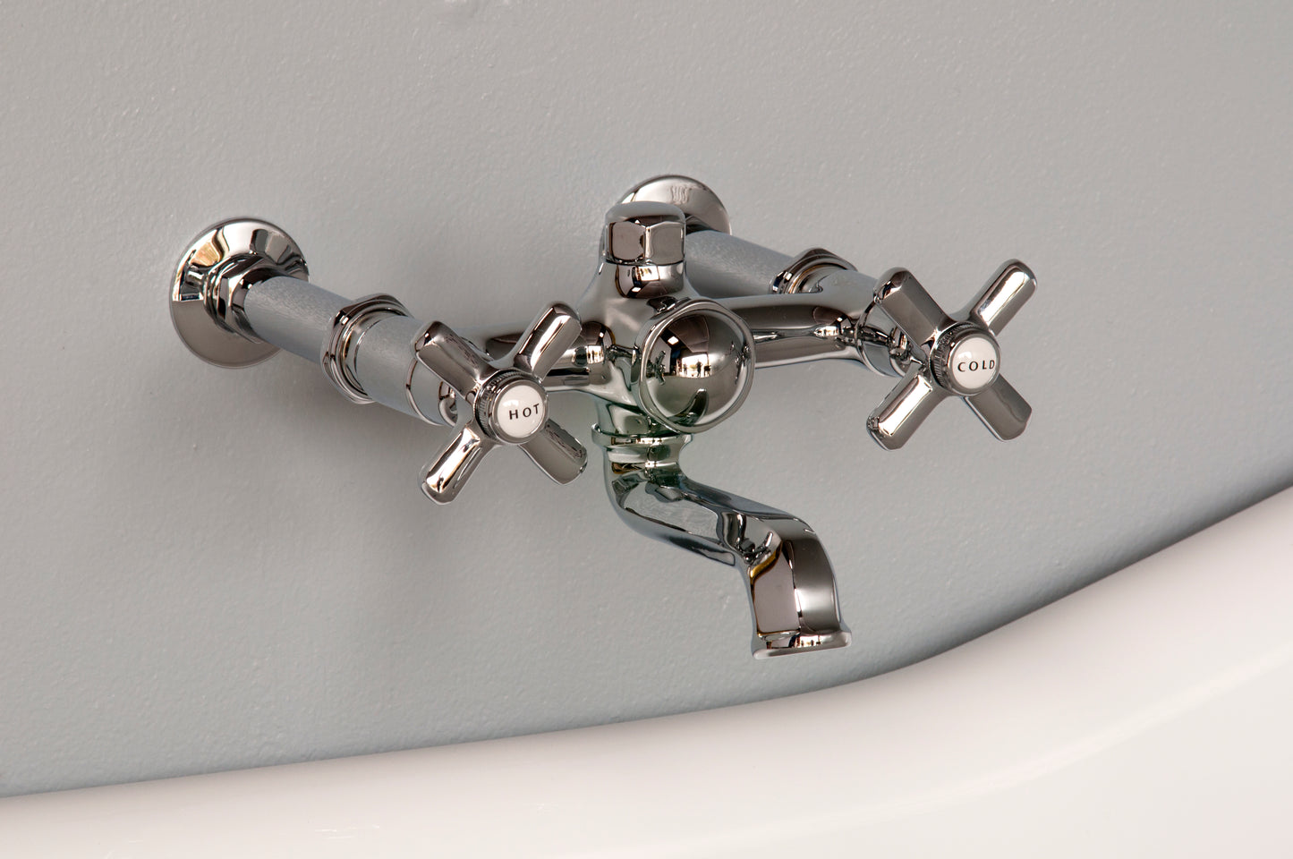 Strom Living Wall Mounted Deco Faucet with 7″ Centers and Cross Handles
