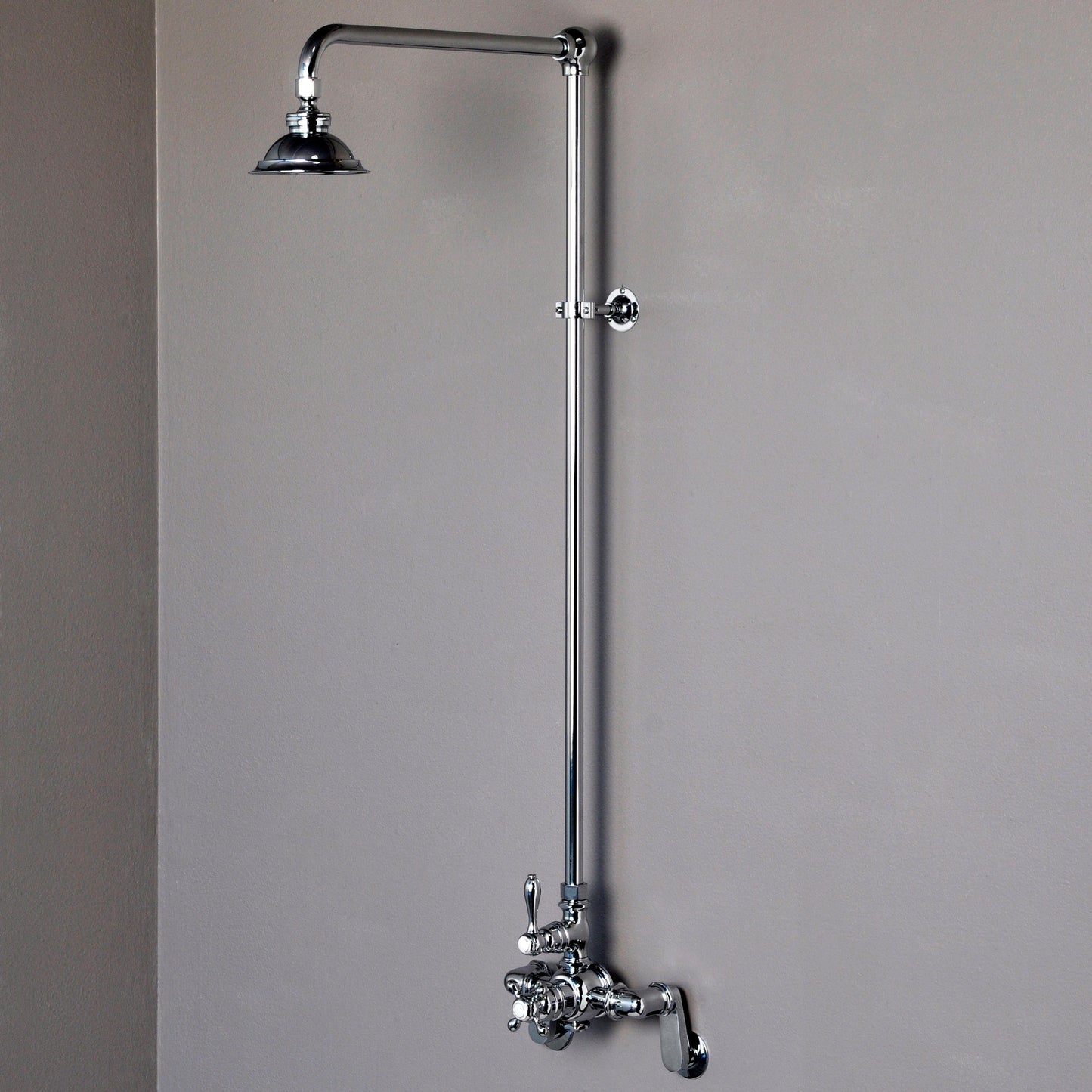 Exposed Thermostatic Shower System Wall Mounted with 1.75GPM Lever/Cross Handles