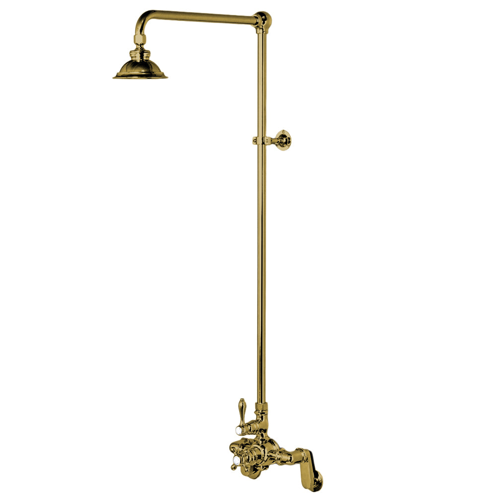 Exposed Thermostatic Shower System Wall Mounted with 1.75GPM Lever/Cross Handles