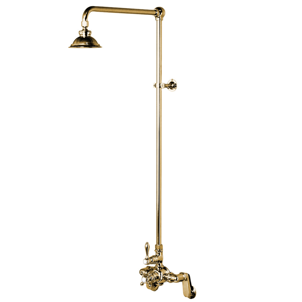 Exposed Thermostatic Shower System Wall Mounted with 1.75GPM Lever/Cross Handles