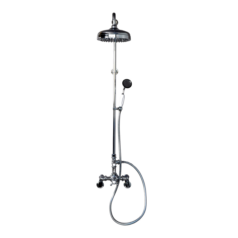 Exposed Thermostatic Shower System Wall Mounted with 1.75GPM Lever/Cross Handles