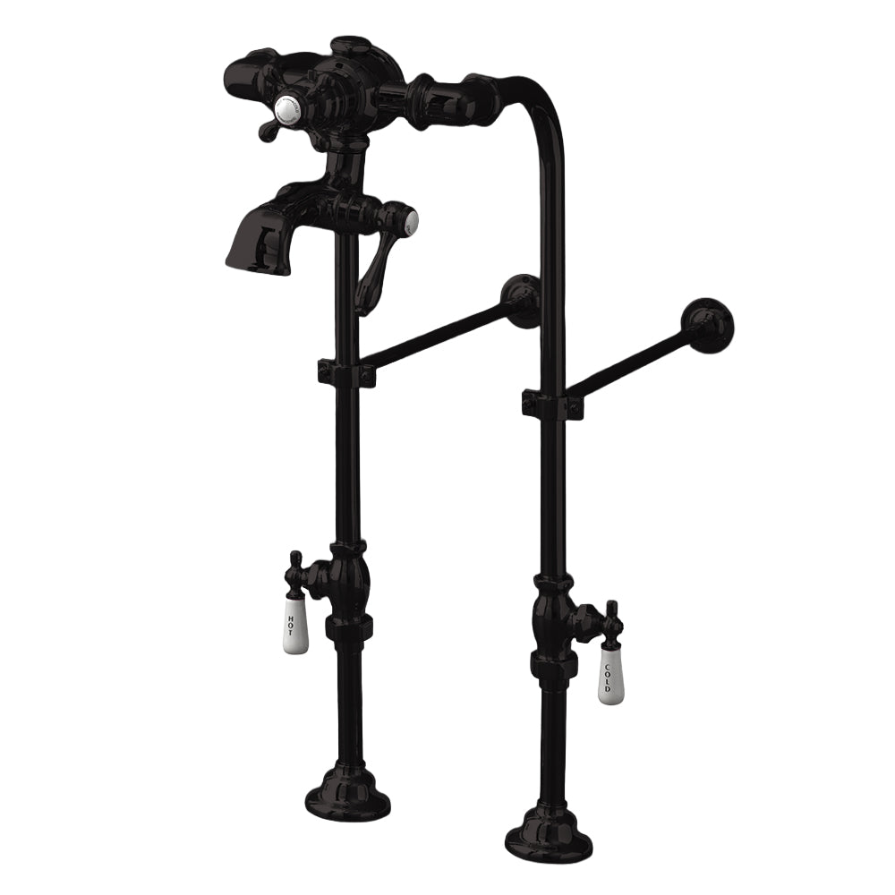 Strom Living Thermostatic Freestanding Tub Filler with Handshower, Faucet and Supply Lines