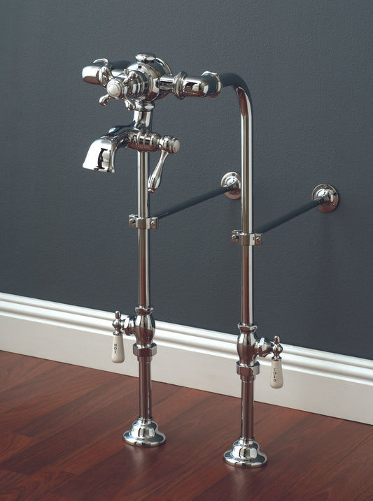 Strom Living Thermostatic Freestanding Tub Filler with Handshower, Faucet and Supply Lines