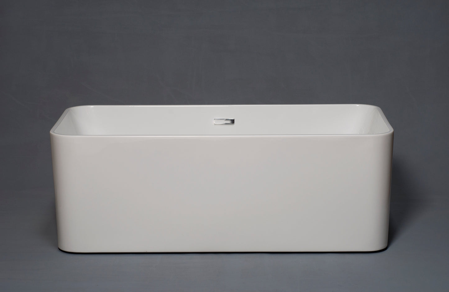 Strom Living St. Claire 60" Freestanding Rounded Rectangular Acrylic Tub without Faucet Holes and with Integrated Drain