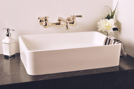 P1170 Matte White Rectangular Solid Surface Acrylic Sink