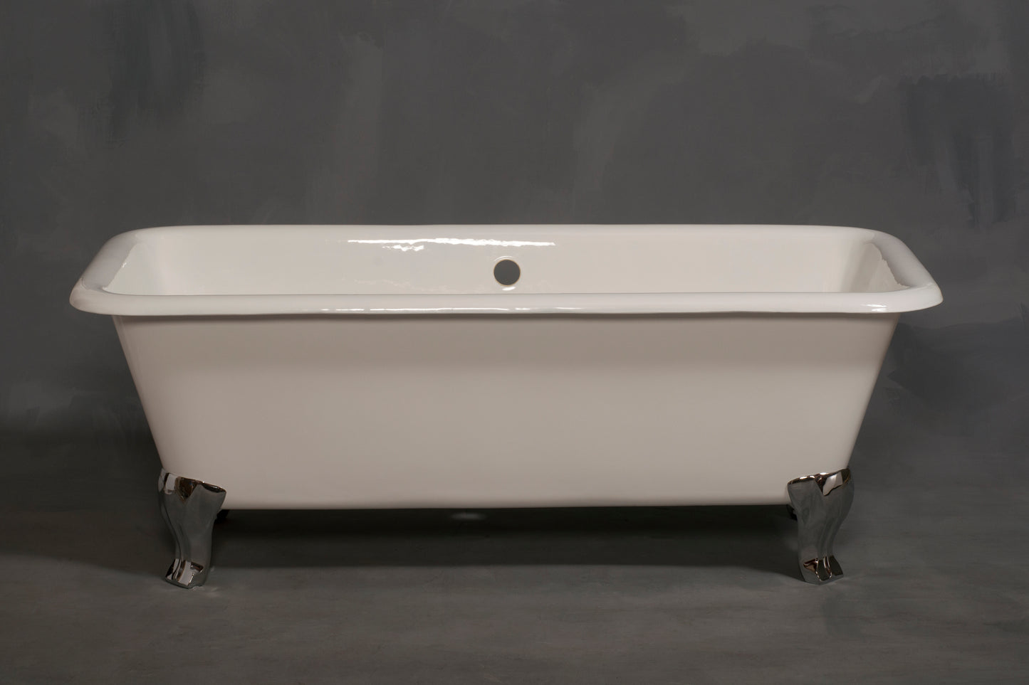 Strom Living Lewis Cast Iron with 5.5' Rectangular Double Ended Leg Tub and Non Slip Adhesive Strips