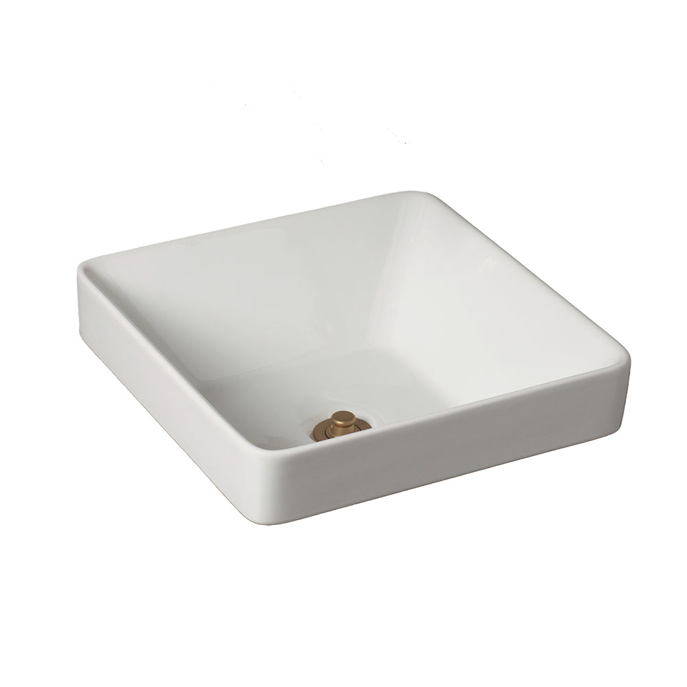 Strom Living Fireclay Square Semi Drop-In Sink in Gloss White